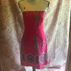 Laundry by Design Pink blue strapless dress